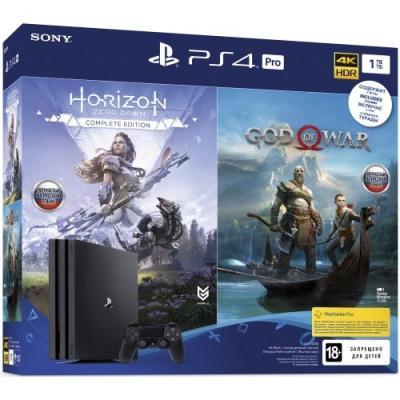 Игровая Приставка PlayStation 4 (CUH-7208B) PRO (1TB) + Horizon Zero Dawn + God Of War